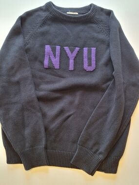 Hillflint NYU Crewneck Sweater with Purple Lettering
